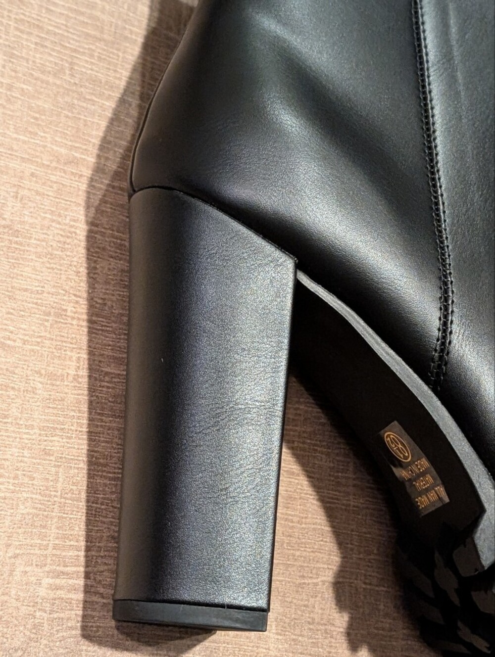 Marco Republic Uganda Sleek Black Platform Ankle Boot Sculpted Block Heel 8.5 - Picture 4 of 10